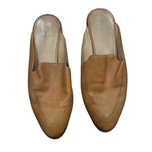 Madewell Tan Leather Pointed Toe Mule Flats Women's Shoes Size 7.5